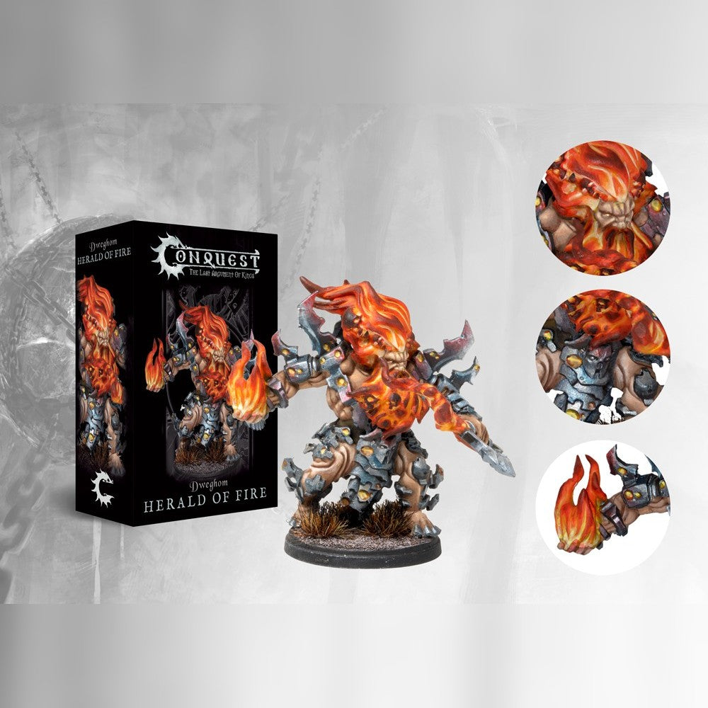 Herald of Fire character box for Conquest The Last Argument of Kings, Dweghom faction