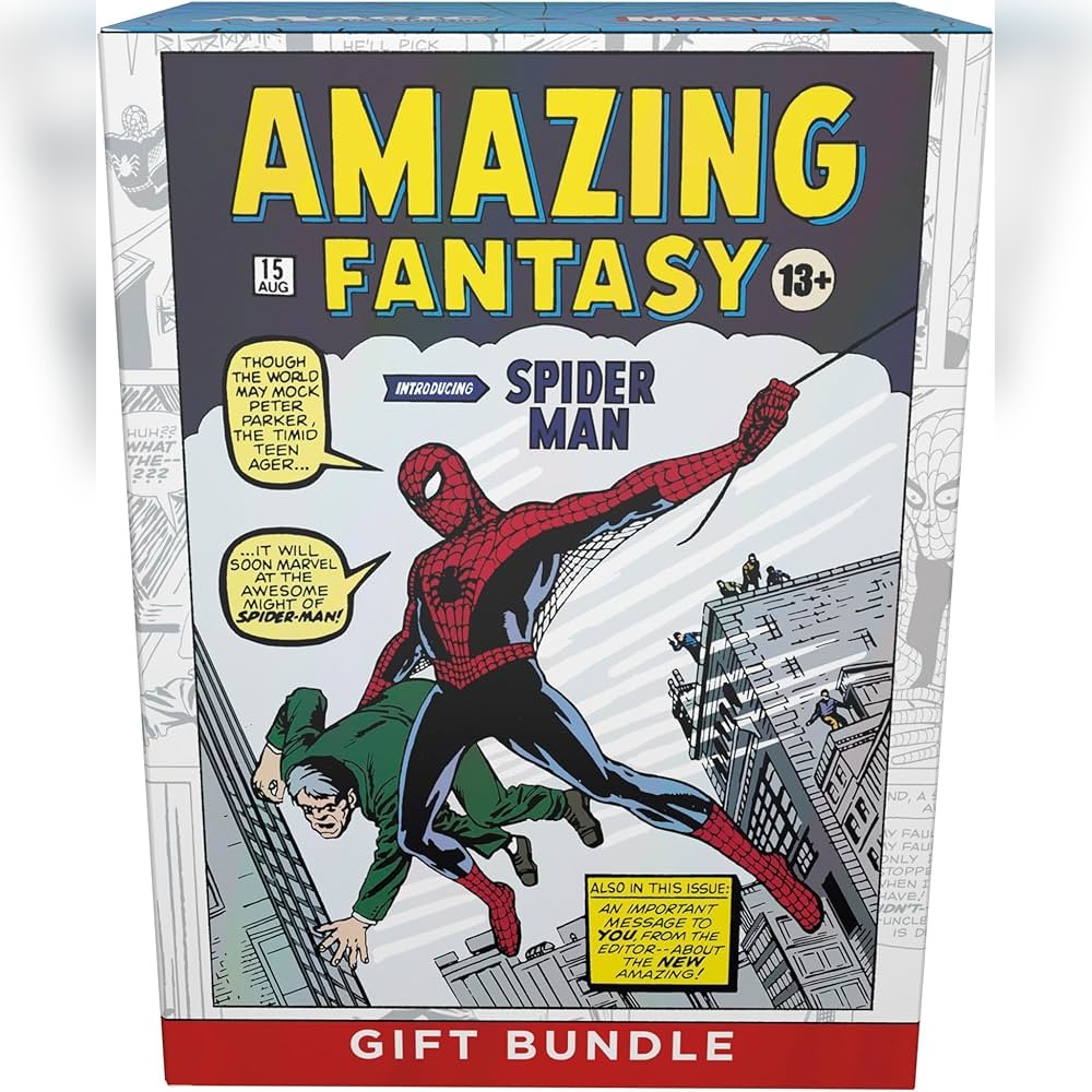 Magic The Gathering Spiderman Gift Bundle box with Amazing Fantasy comic cover art