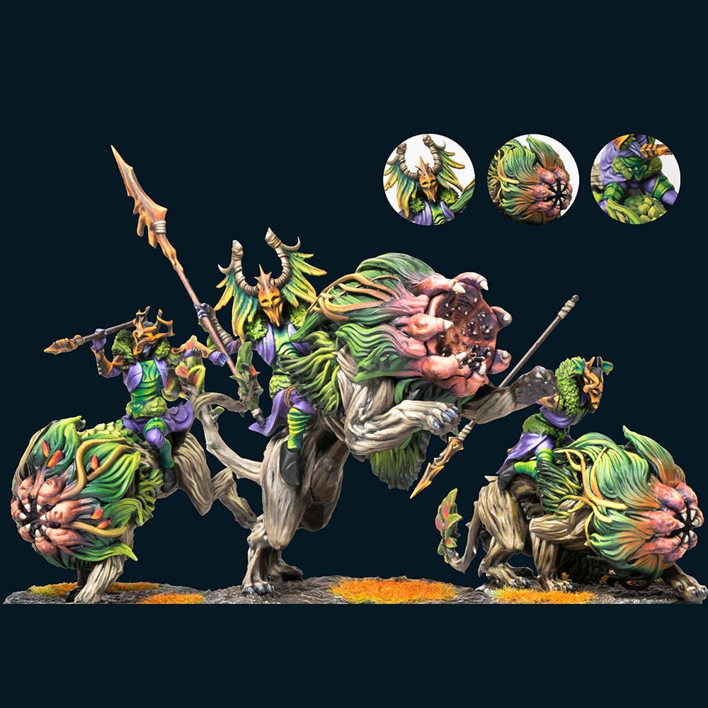 Wyrd Knights cavalry miniatures for Conquest The Last Argument of Kings, Weaver Courts faction