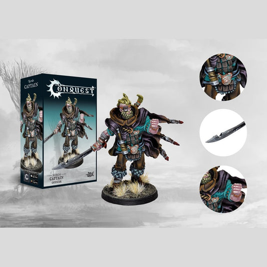 Nords Captain officer box and miniature for Conquest The Last Argument of Kings, Nords faction