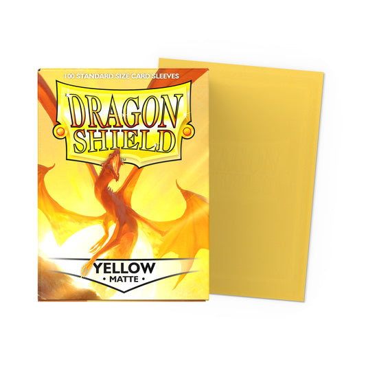 Dragon Shield: Matte Yellow - Standard Sleeves (100) box
