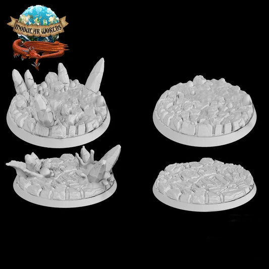 ASSORTED SIZED LAVA/MAGMA RESIN PRINTED RPG BASES