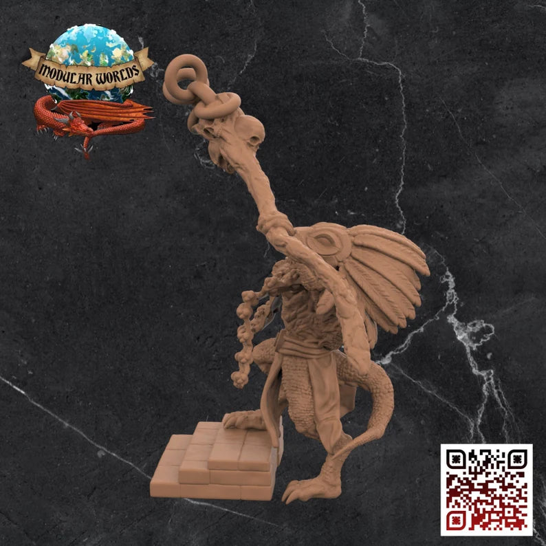 LIZARDFOLK SHAMAN 28MM RESIN PRINTED RPG MINIATURE