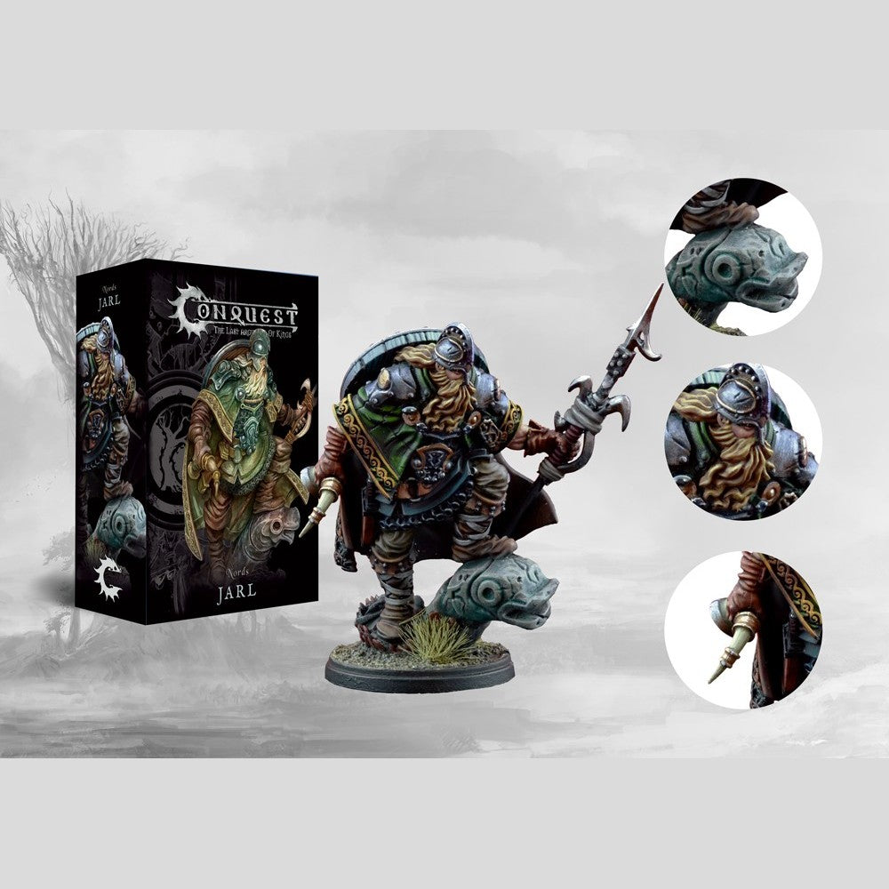 Jarl character miniature box for Conquest The Last Argument of Kings, Nords faction