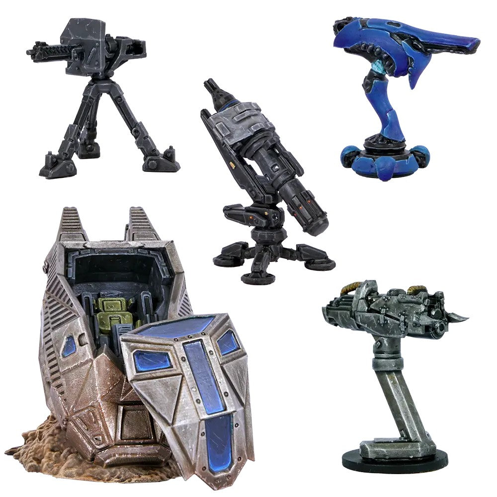 ODST Scenery Set terrain box for Halo Flashpoint with drop pod and turret weapons