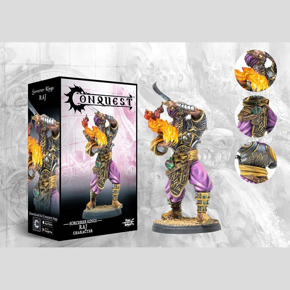 Raj character miniature for Conquest The Last Argument of Kings, Sorcerer Kings faction