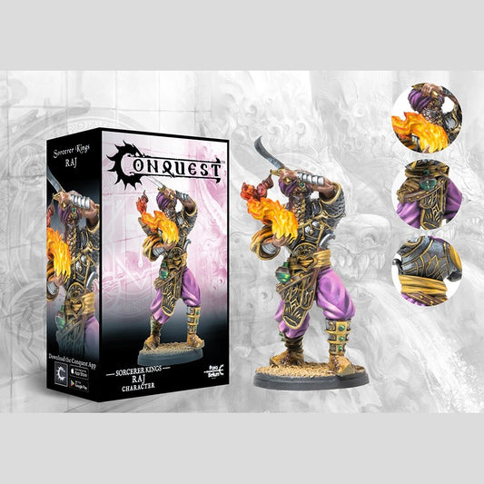Raj character miniature for Conquest The Last Argument of Kings, Sorcerer Kings faction