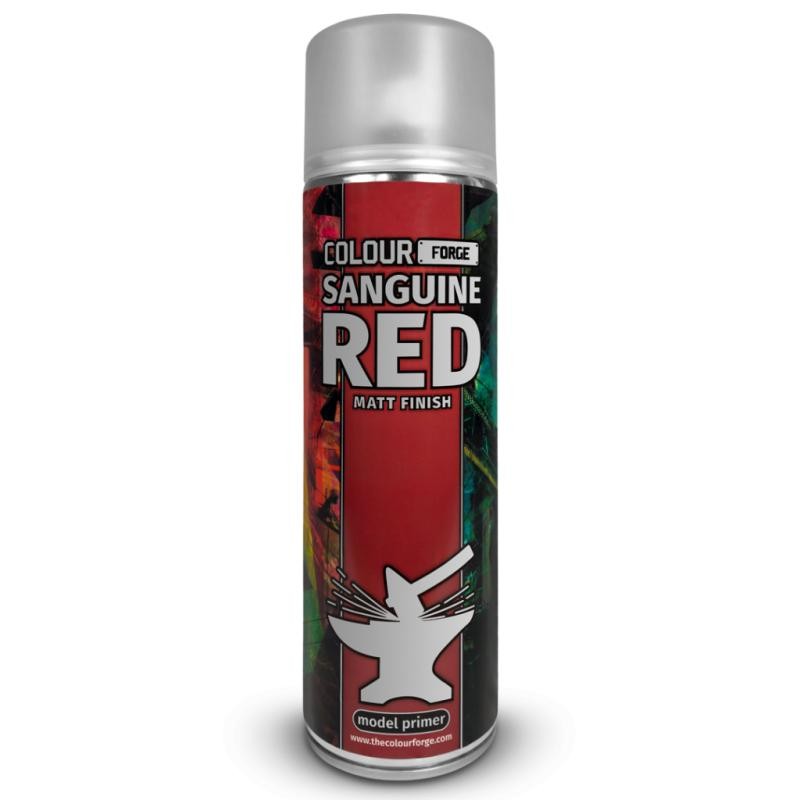 Sanguine Red matt spray paint model primer by The Colour Forge