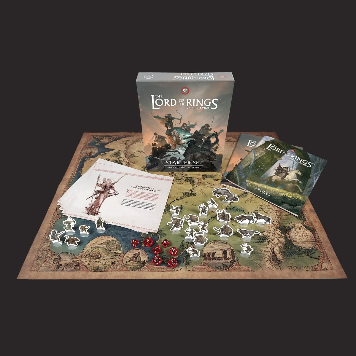 The Lord of the Rings Roleplaying 5E Starter Set: Over Hill and Under Hill, contents